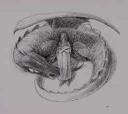 28. The Princess and the Dragon. Sketch. 30x35 cm.