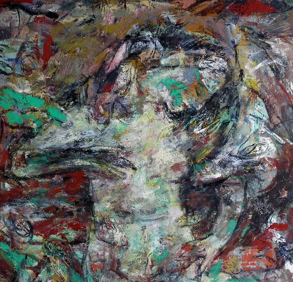 FIGURA FEMENINA/FEMALE FIGURE (detall/detalle/detail).  Oli sobre tela/Óleo sobre tela/Oil on canvas. 162x114 cm.